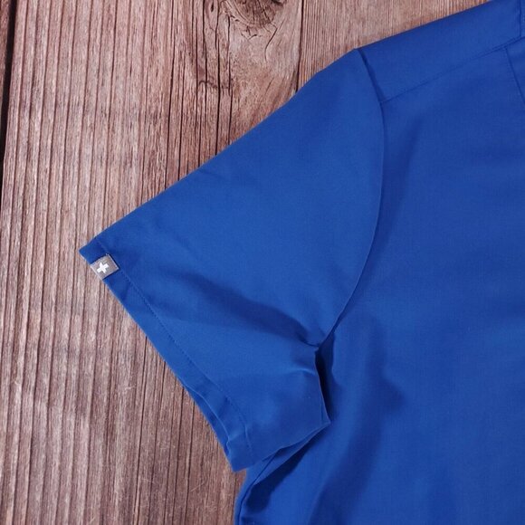 *FLAW* Figs Womens Size Large Casma Three Pocket Scrub Top Blue FW1100 PO 1657 - Picture 5 of 11